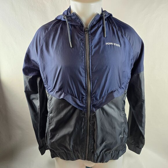Penn State Jacket Womens Large Blue Windbreaker Colosseum Full Zip Vented Light - Picture 1 of 11